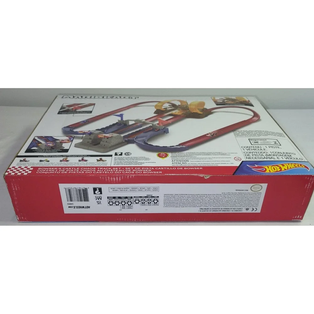 New Sealed Hot Wheels Mario Kart Bowser's Castle Chaos Track Set Blue Yoshi